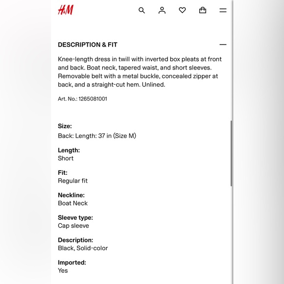 H&M Belted Twill Dress - Picture 5 of 8